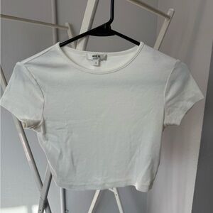 Agolde Cream Short Sleeve Top
